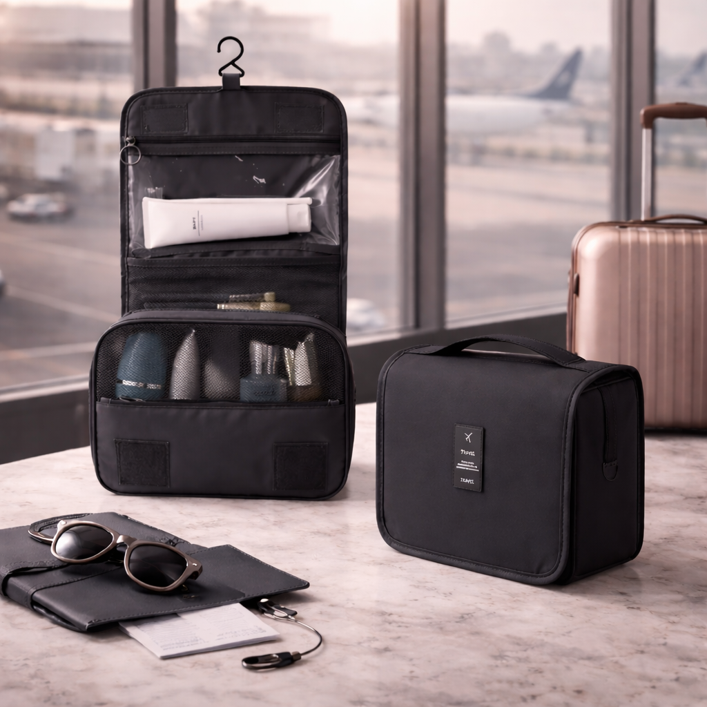 Hanging Toiletry Bag for Travel – Stay Organized On-the-Go with Spacious Carry-On Storage