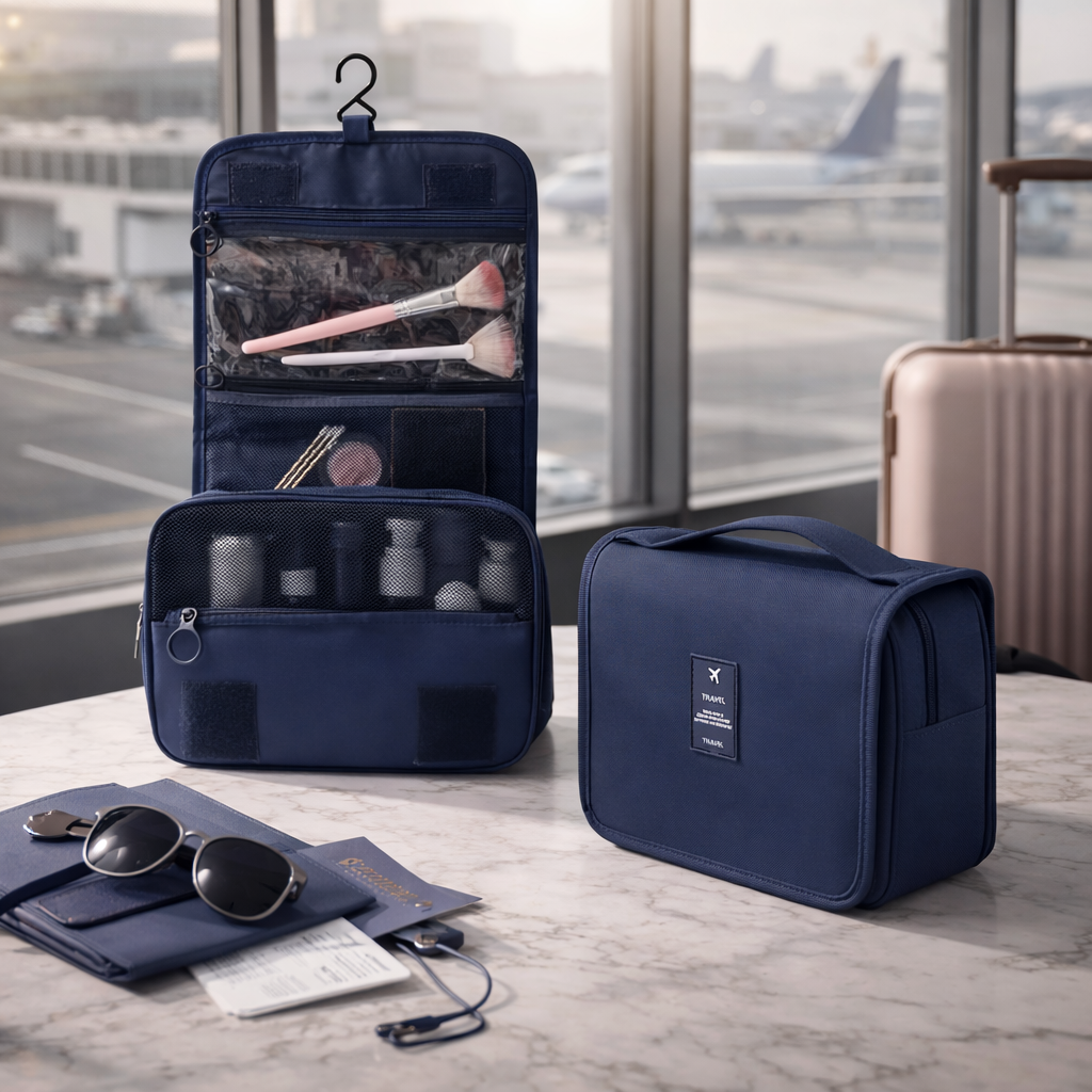Hanging Toiletry Bag for Travel – Stay Organized On-the-Go with Spacious Carry-On Storage