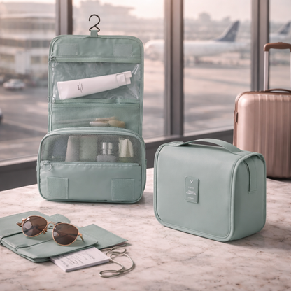 Hanging Toiletry Bag for Travel – Stay Organized On-the-Go with Spacious Carry-On Storage