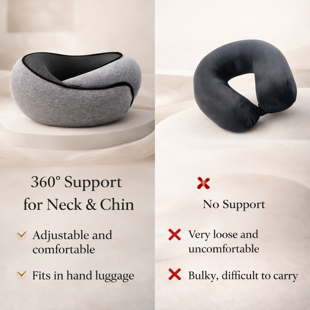 360° Neck Support Travel Pillow – Sleep Comfortably on Flights, Cars & Long Trips