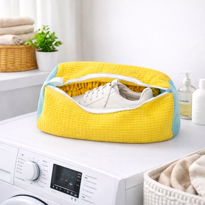 Travel Mesh Shoe Laundry Bag – Protective Wash Bag for Sneakers & Shoes, Zippered Breathable Washing Machine Bag, Portable Carry-On Essential
